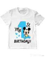 Tricou ADLER copil My first birthday Alb