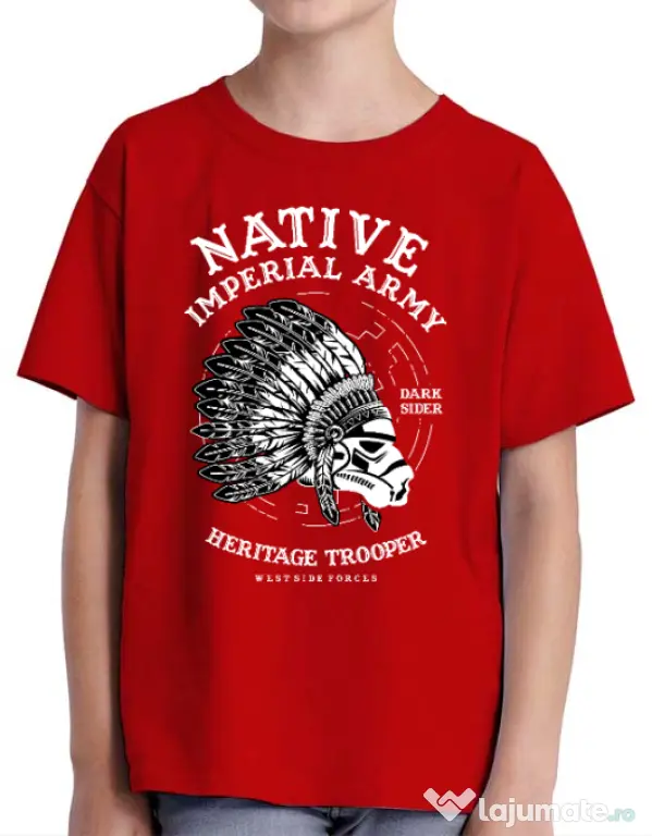 Tricou ADLER copil Native Trooper Rosu