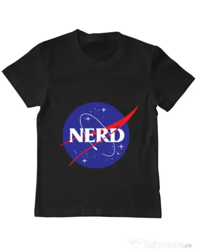 Tricou ADLER copil Nerd Negru