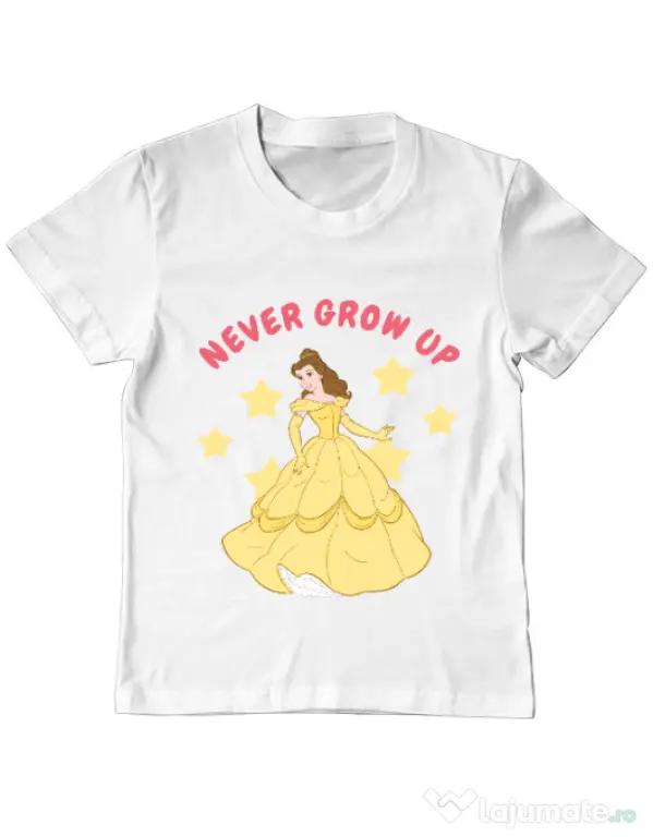 Tricou ADLER copil Never grow up Alb