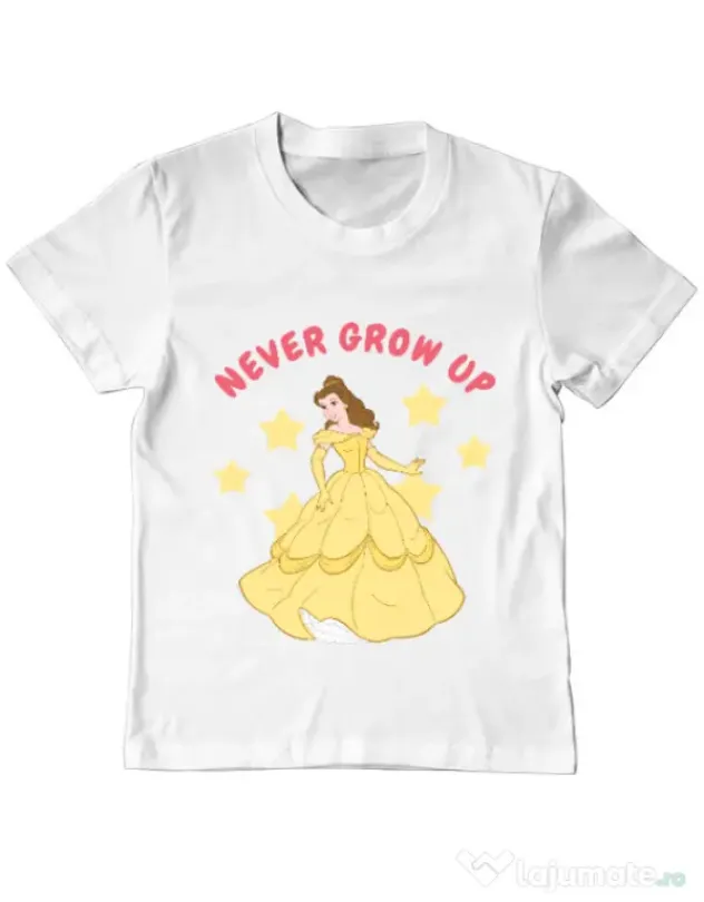 Tricou ADLER copil Never grow up Alb