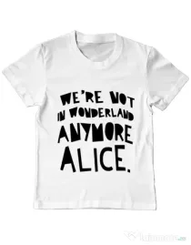 Tricou ADLER copil Not in wonderland Alb