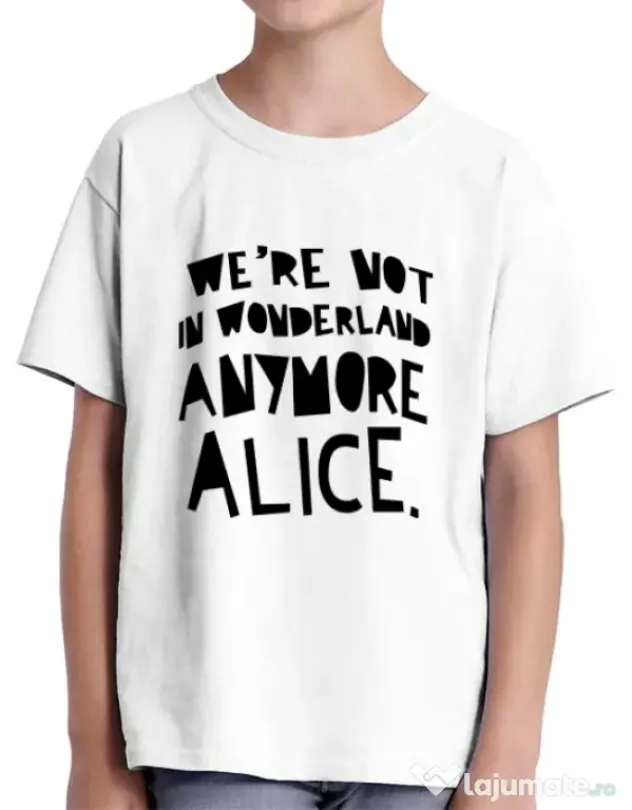 Tricou ADLER copil Not in wonderland Alb