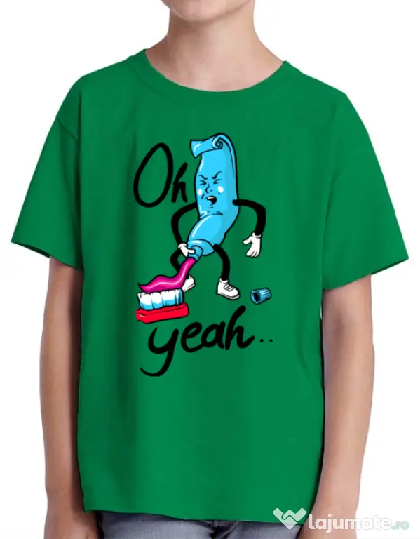 Tricou ADLER copil Oh yeah Verde mediu