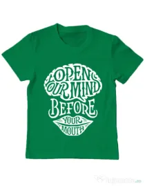 Tricou ADLER copil Open your mind Verde mediu