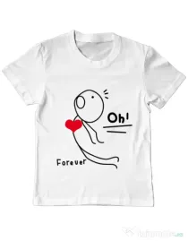 Tricou ADLER copil Our love story 2 Alb