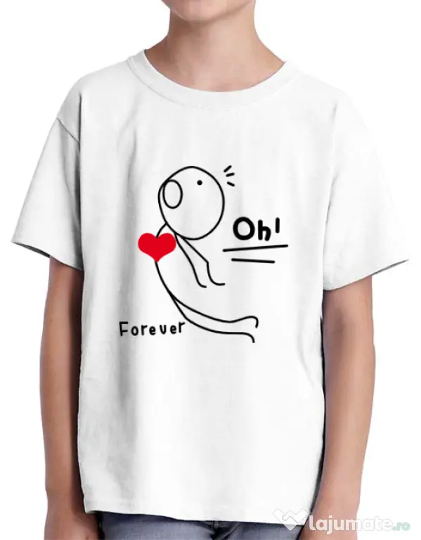 Tricou ADLER copil Our love story 2 Alb