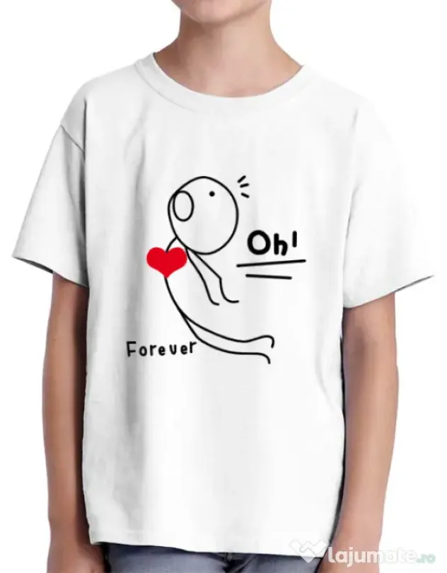Tricou ADLER copil Our love story 2 Alb
