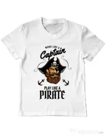 Tricou ADLER copil Play like a pirate Alb