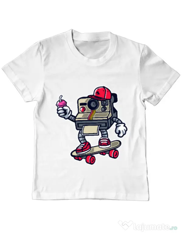 Tricou ADLER copil Polaroid Alb