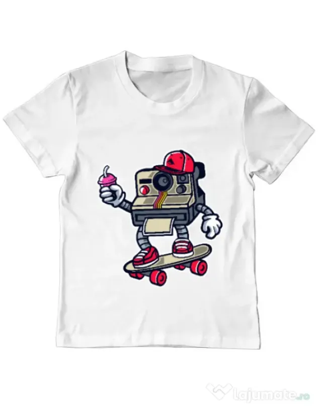 Tricou ADLER copil Polaroid Alb