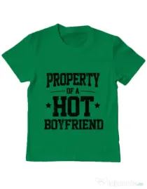 Tricou ADLER copil Property of a hot boyfriend Verde mediu
