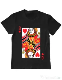 Tricou ADLER copil Queen of hearts Negru