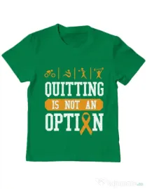 Tricou ADLER copil Quitting is not an option Verde mediu