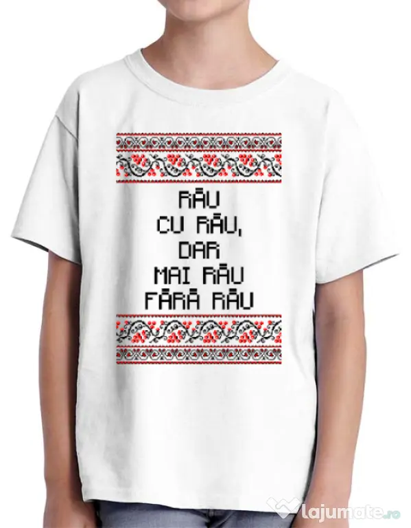 Tricou ADLER copil Rau cu rau Alb