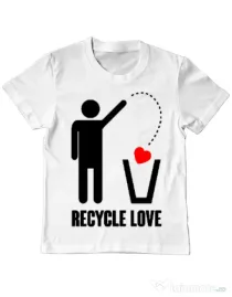 Tricou ADLER copil Recycle love Alb
