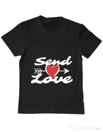 Tricou ADLER copil Send love Negru