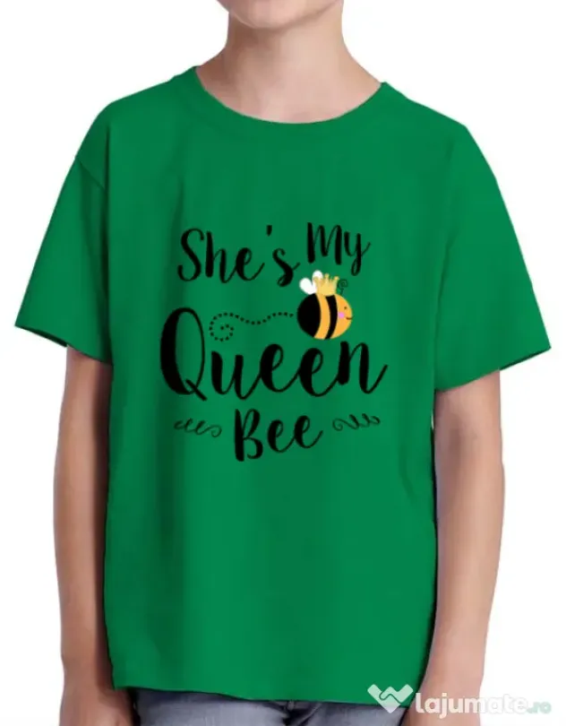 Tricou ADLER copil She is my queen bee Verde mediu