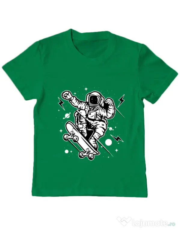 Tricou ADLER copil Skate Space Verde mediu