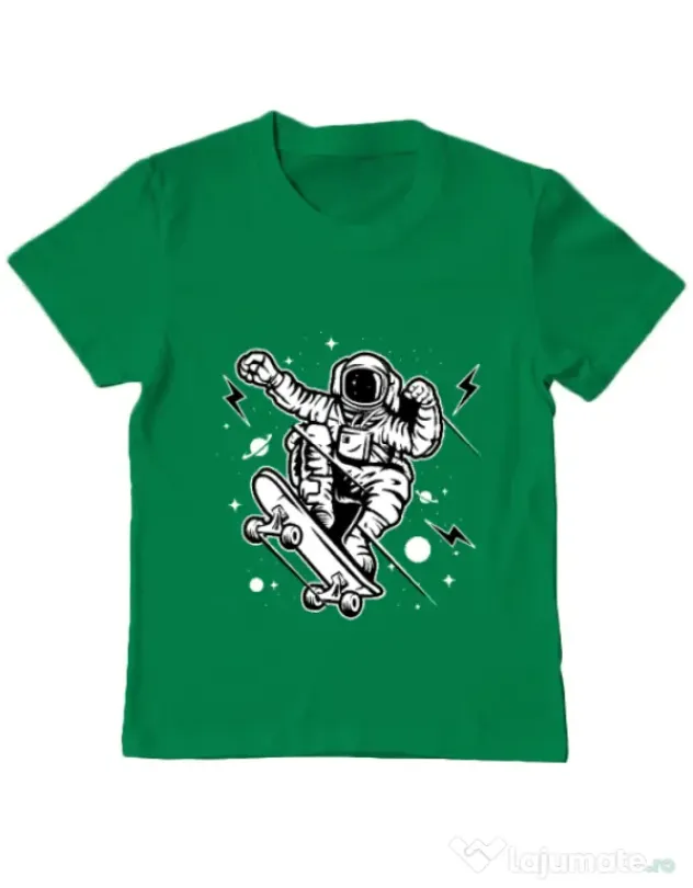 Tricou ADLER copil Skate Space Verde mediu