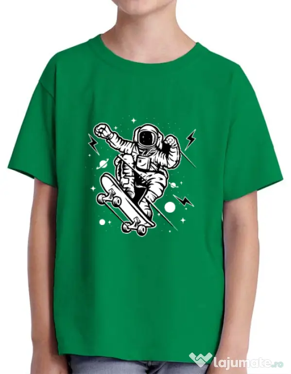 Tricou ADLER copil Skate Space Verde mediu