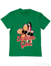 Tricou ADLER copil Skater Girl Verde mediu