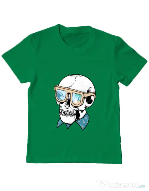 Tricou ADLER copil Skull Holiday Verde mediu