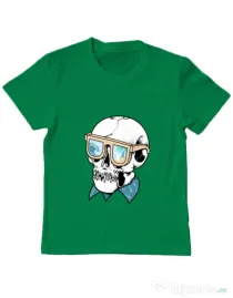 Tricou ADLER copil Skull Holiday Verde mediu