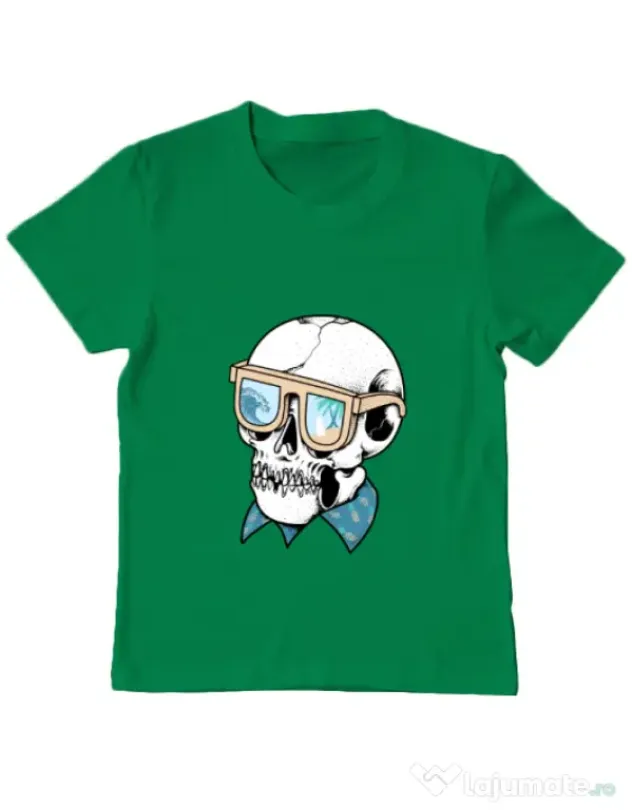 Tricou ADLER copil Skull Holiday Verde mediu
