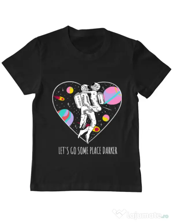 Tricou ADLER copil Space love Negru