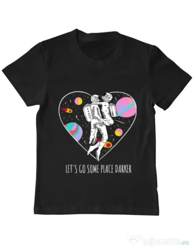 Tricou ADLER copil Space love Negru