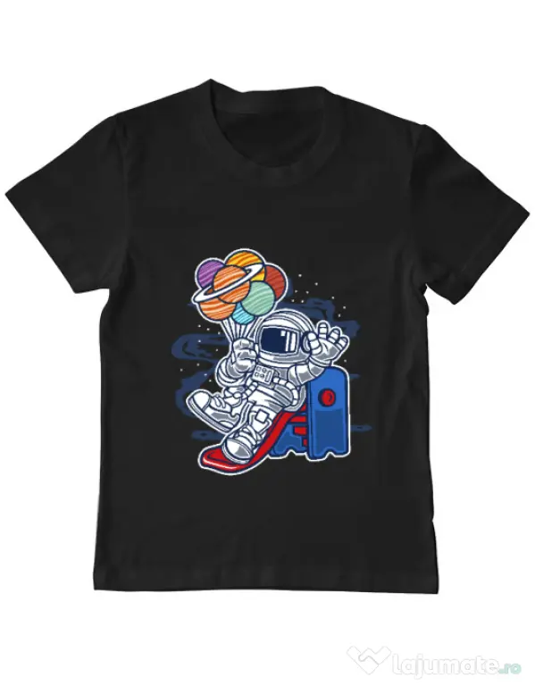 Tricou ADLER copil Space Slider Negru