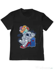 Tricou ADLER copil Space Slider Negru