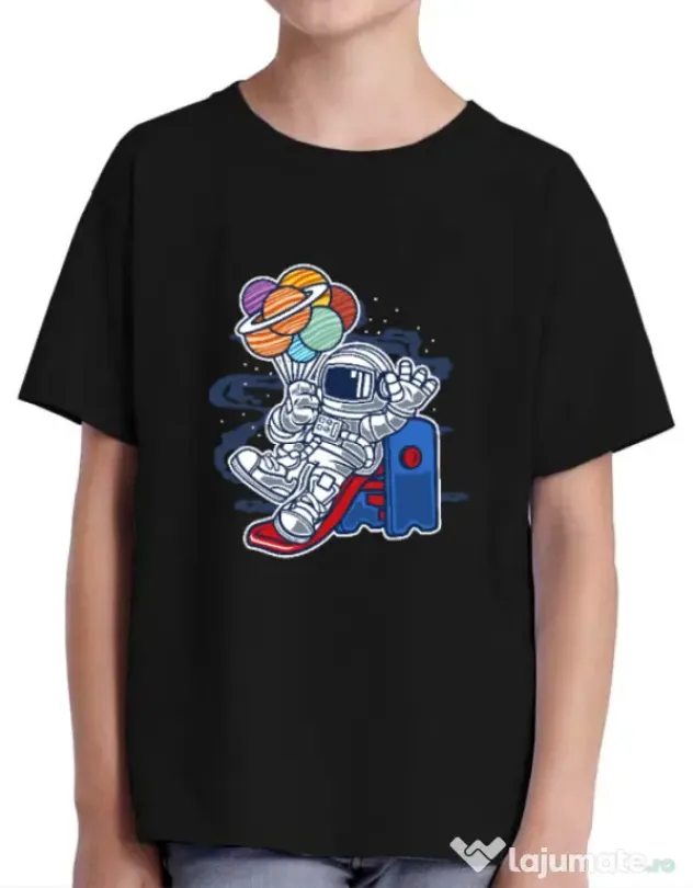 Tricou ADLER copil Space Slider Negru