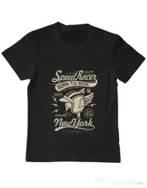 Tricou ADLER copil Speed Racer Negru