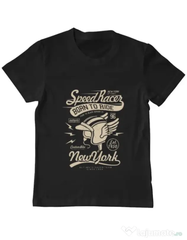 Tricou ADLER copil Speed Racer Negru