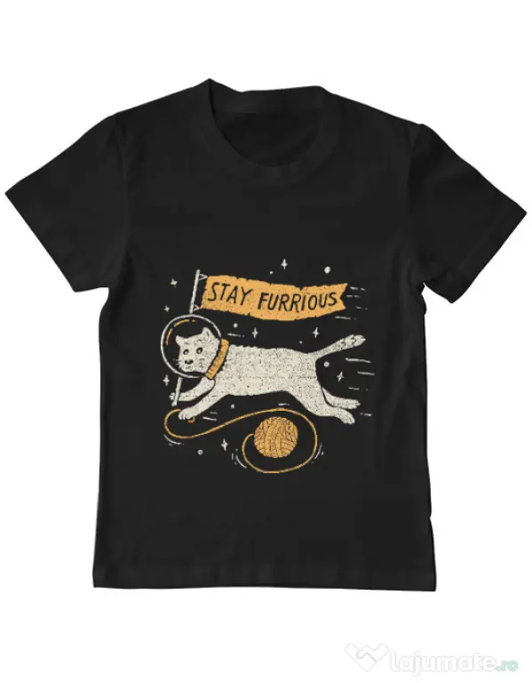 Tricou ADLER copil Stay Furrious Negru