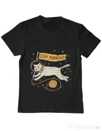 Tricou ADLER copil Stay Furrious Negru