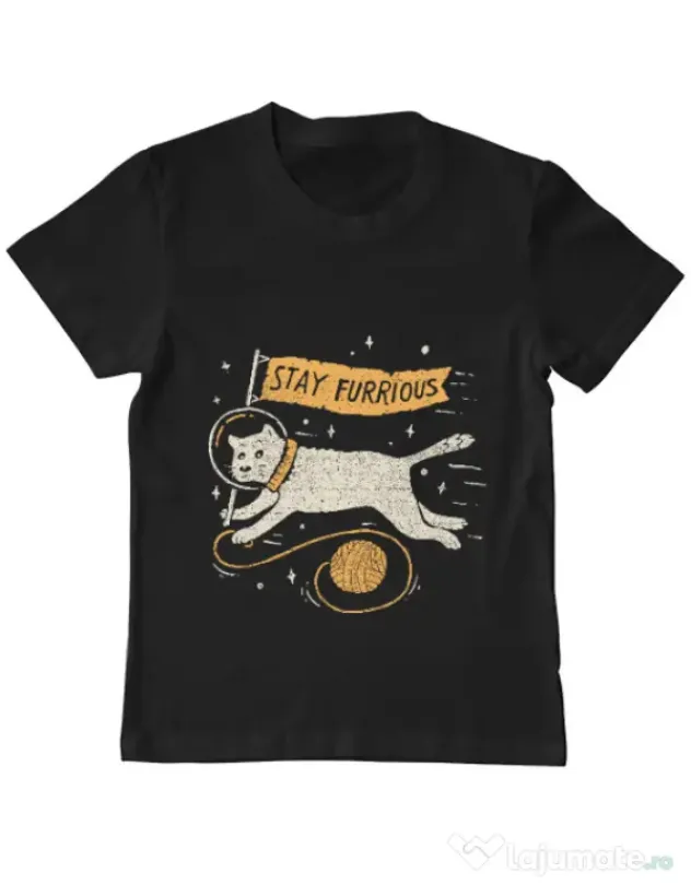 Tricou ADLER copil Stay Furrious Negru