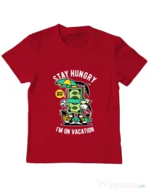 Tricou ADLER copil Stay Hungry Rosu
