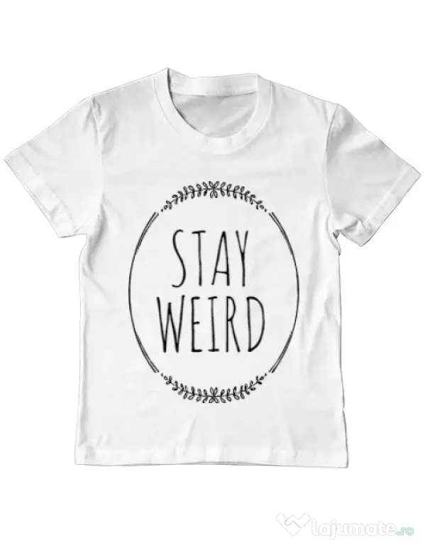 Tricou ADLER copil Stay weird Alb