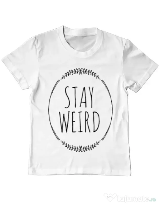 Tricou ADLER copil Stay weird Alb