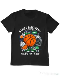 Tricou ADLER copil Street Basketball Negru