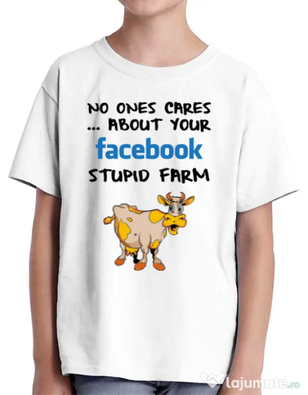 Tricou ADLER copil Stupid farm Alb
