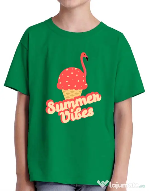 Tricou ADLER copil Summer Vibes Verde mediu