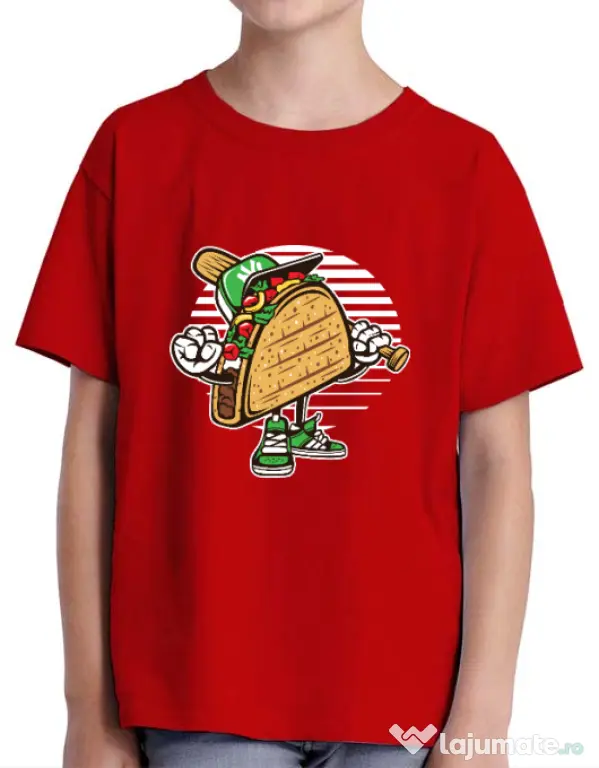 Tricou ADLER copil Taco Rosu