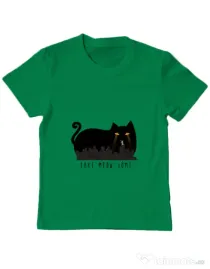 Tricou ADLER copil Take Meow Home Verde mediu