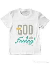 Tricou ADLER copil Thank GOD its Friday Alb