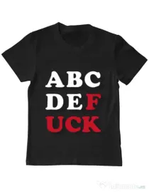 Tricou ADLER copil The alphabet Negru