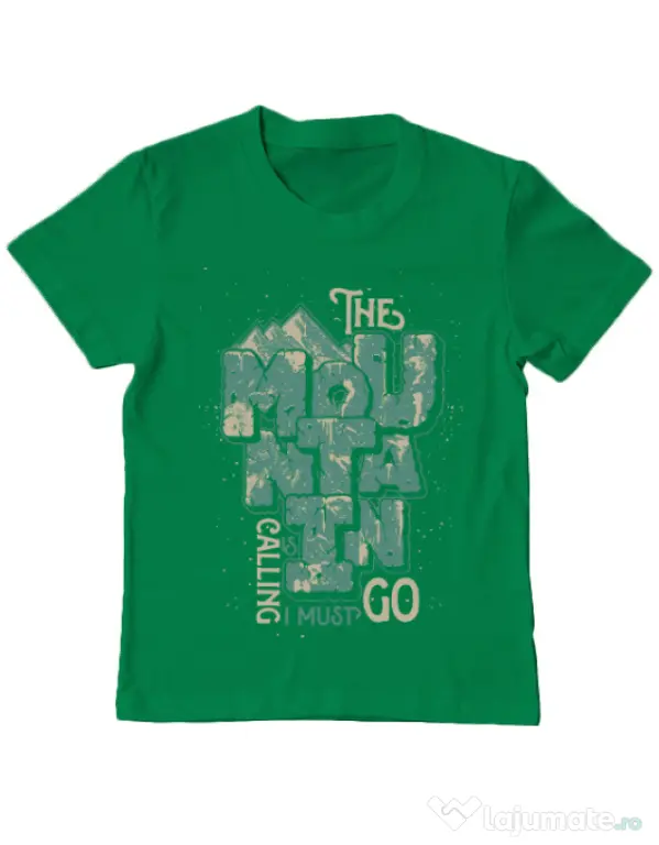 Tricou ADLER copil The mountain is calling, I must go! Verde mediu